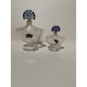 Vintage Lot Of 2 Guerlain Paris Baccarat Perfume Bottles for Shalimar 4”/6” Tall